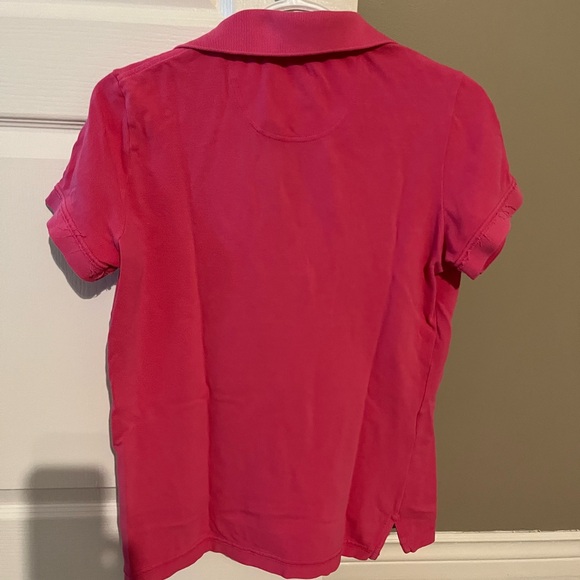 Woman’s Lacoste Vintage Washed Polo top. Fuchsia. Size 40. - Picture 2 of 5